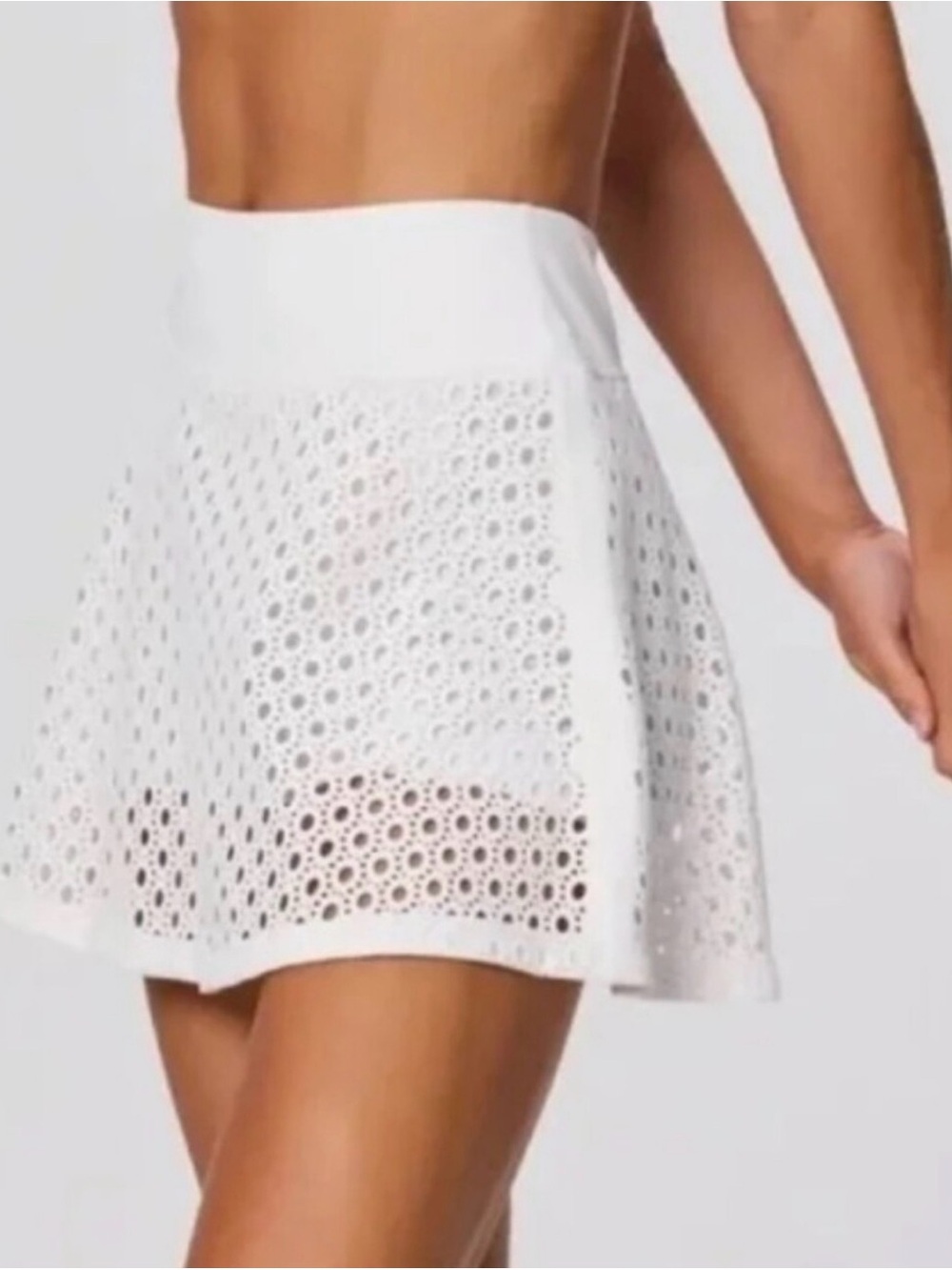 GIGI C Kyra Lace cutout tennis white skirt skort